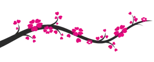 Cherry Blossom Branch Vector PNG Image