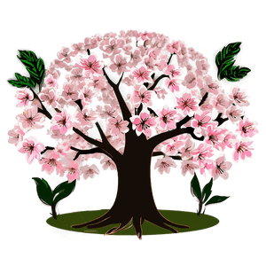 Cherry Blossom Tree Illustration PNG 05032024 PNG image with transparent background