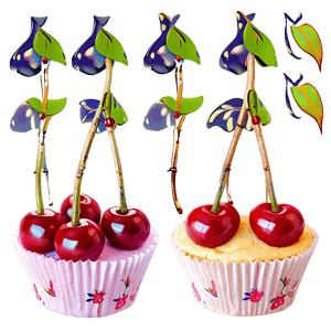 Cherry Cupcakes PNG 13 PNG with transparent background