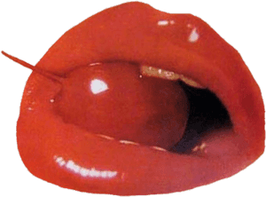 Cherry Lips Close Up PNG image with transparent background