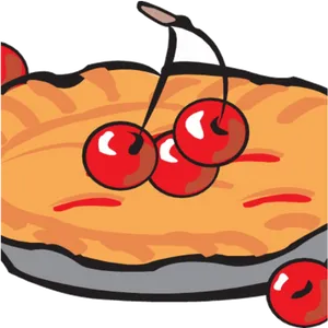Cherry Pie Close Up Illustration PNG Image
