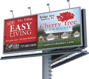 Cherry Tree Community Billboard Advertisement PNG Image