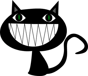 Carnivoran,artwork,black Cat - Smiling Black Cat Cartoon, HD Png Download PNG image with transparent background