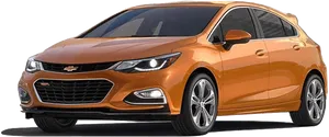 Chevrolet Cruze Orange Side View PNG Image