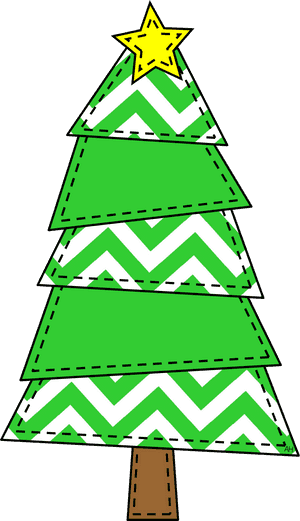 Chevron Pattern Christmas Tree PNG image with transparent background