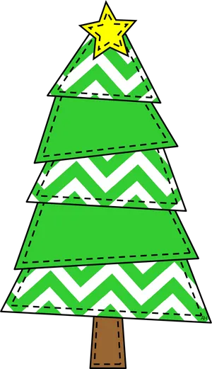 Chevron Pattern Christmas Tree PNG Image