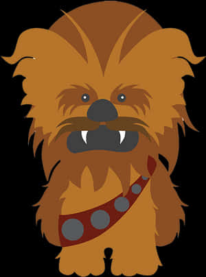 Chewbacca Cartoon Portrait PNG image with transparent background