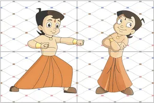 Chhota Bheem Dancing Characters PNG Image