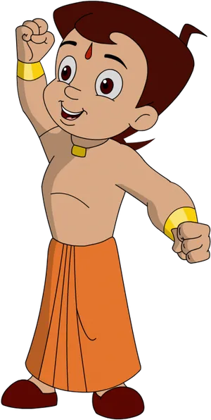 Chhota Bheem Victorious Pose PNG Image