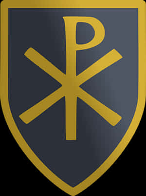 Chi Rho Christian Symbol Shield PNG with transparent background