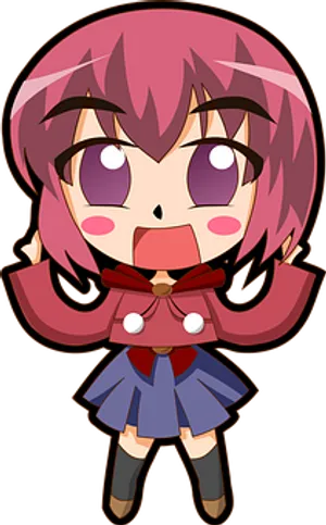 Chibi Anime Character Shocked Expression PNG Image