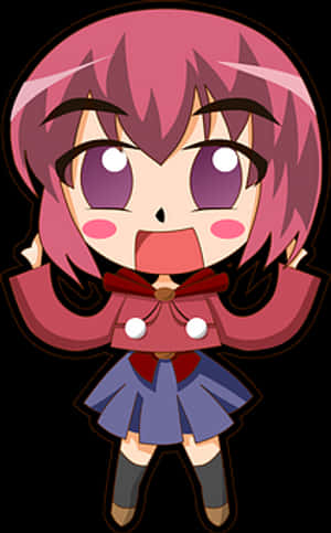 Chibi Anime Character Shocked Expression PNG image with transparent background