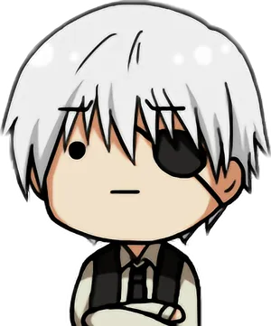 Chibi Anime Character With Eyepatch PNG Image