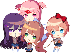 Doki Doki Literature Club Chibi, HD Png Download PNG image with transparent background