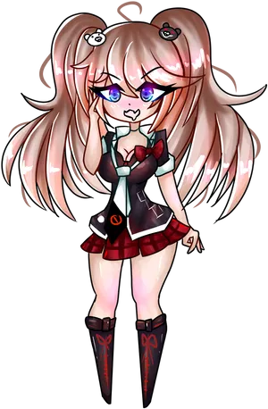 Chibi Anime Girlwith Twintails PNG Image