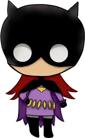 Chibi Batgirl Cartoon PNG Image