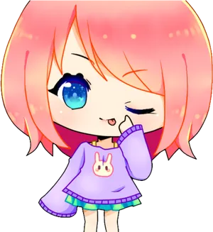 Chibi Character Giggle Cute Anime Art PNG Image