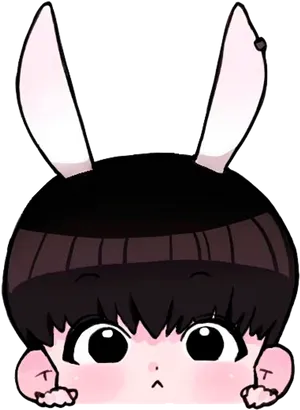 Chibi Character With Bunny Ears PNG Image