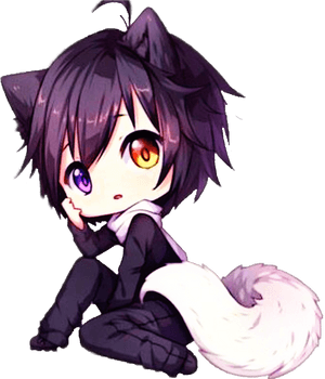 Chibi Dog Animeboy Boy Anime Cute Colorful Handpainted - Hyanna Natsu Male Chibi, HD Png Download PNG image with transparent background