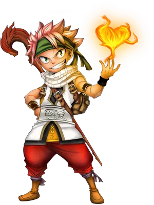 Chibi Fire Mage Character PNG Image