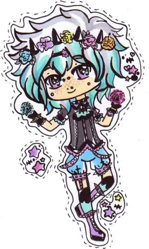 Chibi Gothic Fantasy Character PNG Image