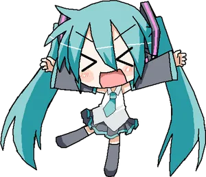 Chibi_ Hatsune_ Miku_ Crying PNG Image