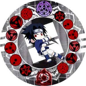 Chibi Itachi Uchiha Mangekyo Sharingan Background PNG Image