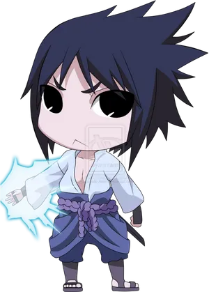 Chibi Itachi Uchiha Ninja Pose PNG Image