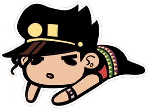 Chibi_ Jotaro_ Kujo_ Vector_ Art PNG Image