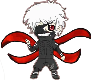 Chibi Kanekiwith Kagune PNG Image