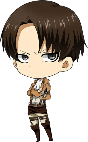 Chibi_ Levi_ Ackerman_ Attack_on_ Titan PNG Image