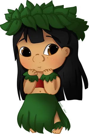 Chibi Liloin Hula Outfit PNG Image