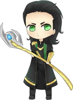 Chibi Loki With Scepter.png PNG Image