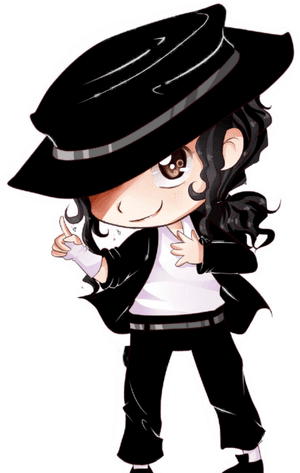 Chibi Michael Jackson Illustration PNG image with transparent background