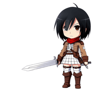 Chibi Mikasa Ackerman PNG 06242024 PNG