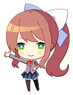 Chibi Monika D D L C Art PNG Image