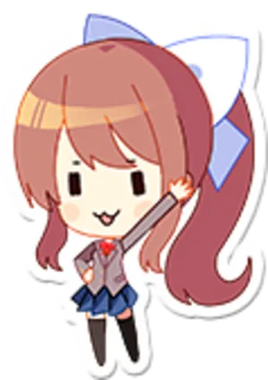 Chibi Monika D D L C Art PNG Image