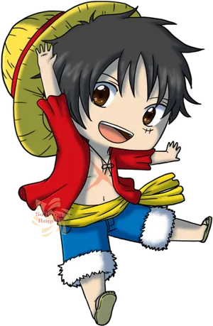 Chibi Monkey D Luffy One Piece PNG Image