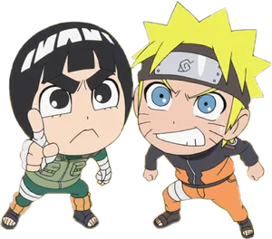 Chibi_ Naruto_and_ Rock_ Lee PNG Image