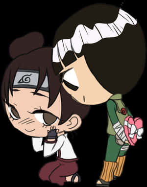 Chibi Ninja Gift Exchange PNG image with transparent background