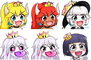 Chibi Princess Variations PNG Image