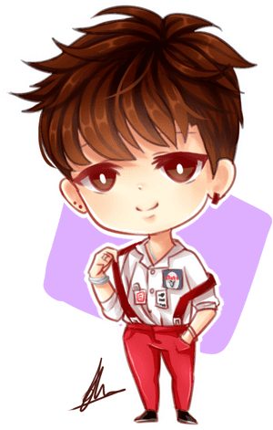 Chibi Style Character Illustration PNG image with transparent background