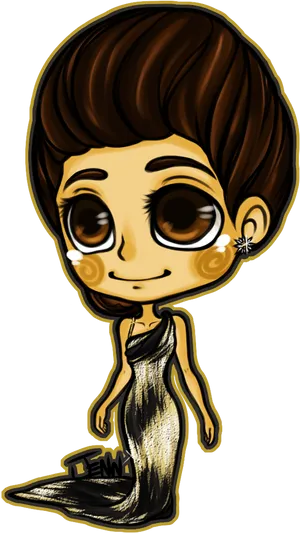 Chibi_ Style_ Elegant_ Figure PNG Image