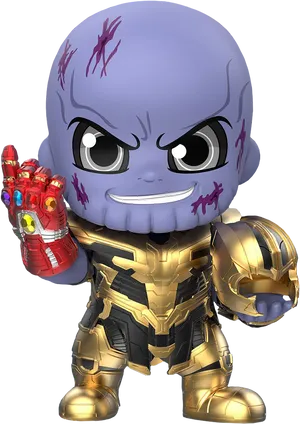 Chibi Style Thanos Figure PNG Image