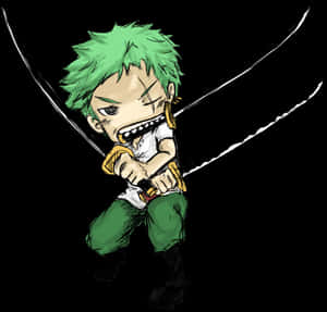Chibi Swordfighter Zoro PNG image with transparent background