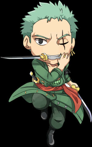 Chibi_ Swordsman_ Zoro PNG image with transparent background