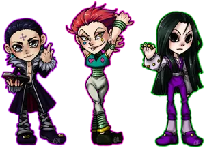 Chibi Trio Fan Art PNG Image