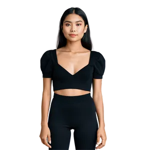 Chic Black Crop Top Png 98 PNG Image