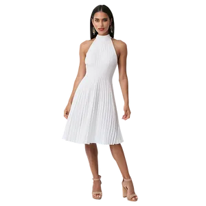 Chic White Midi Dress Png 35 PNG Image