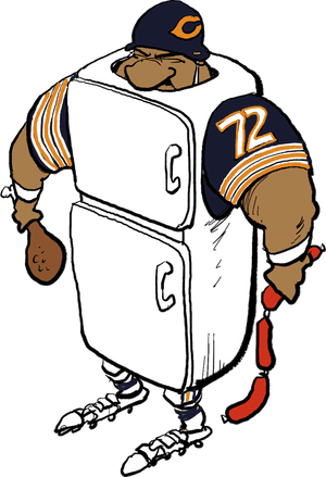 Chicago Bears Football Bowl Oregon Ducks Player Clipart - William The Refrigerator Perry Cartoon, HD Png Download PNG image with transparent background